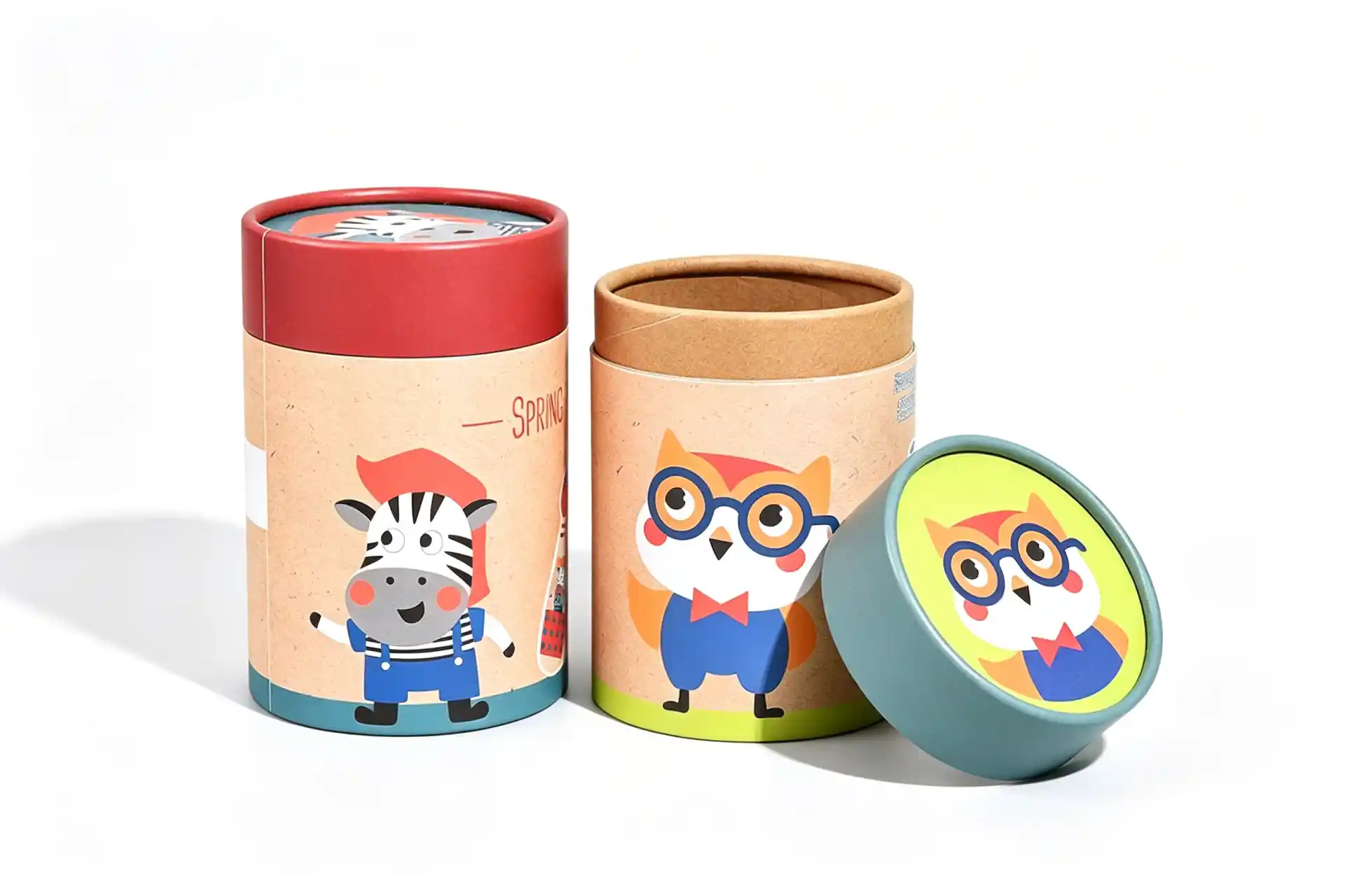 Custom two-piece cylindrical paper packaging box