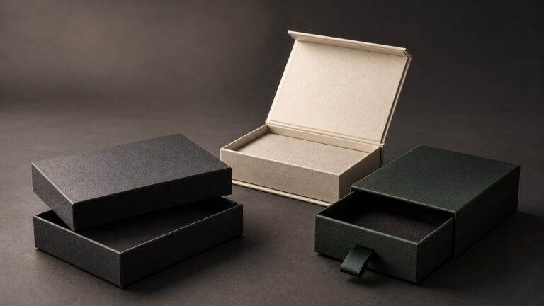 Custom rigid boxes for luxury products in lid-and-base, magnetic and drawer styles