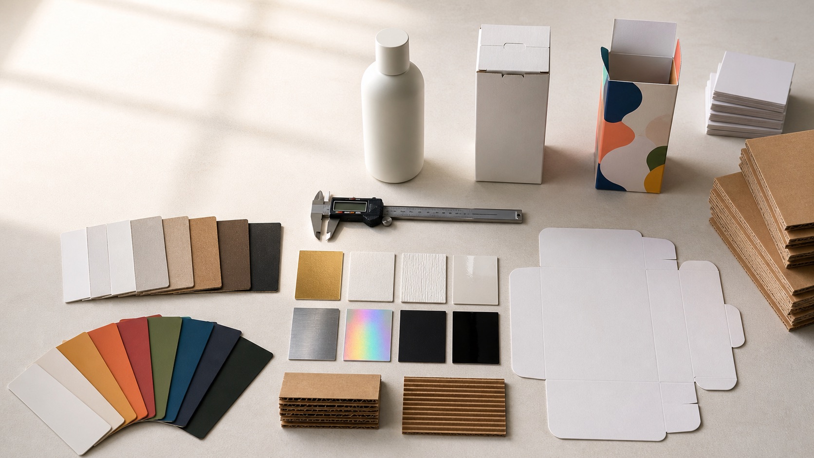 Custom packaging RFQ checklist inputs including product, caliper, board and finish samples