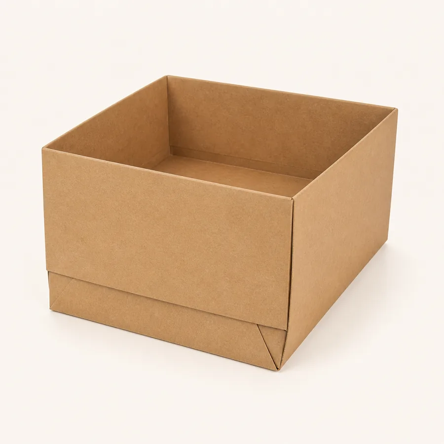 Natural kraft auto-bottom bakery box showing crash-lock base construction