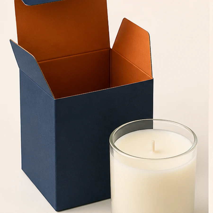 Candle folding carton for single retail vessels