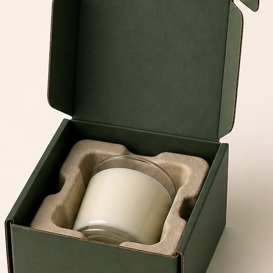 Corrugated candle mailer for ecommerce and subscription delivery