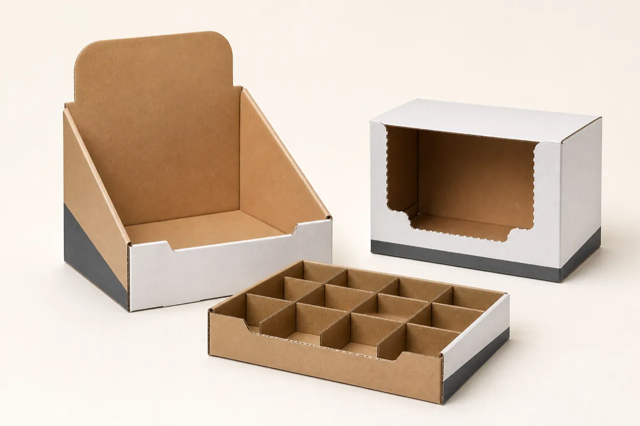Countertop, shelf-ready and tear-away custom display boxes