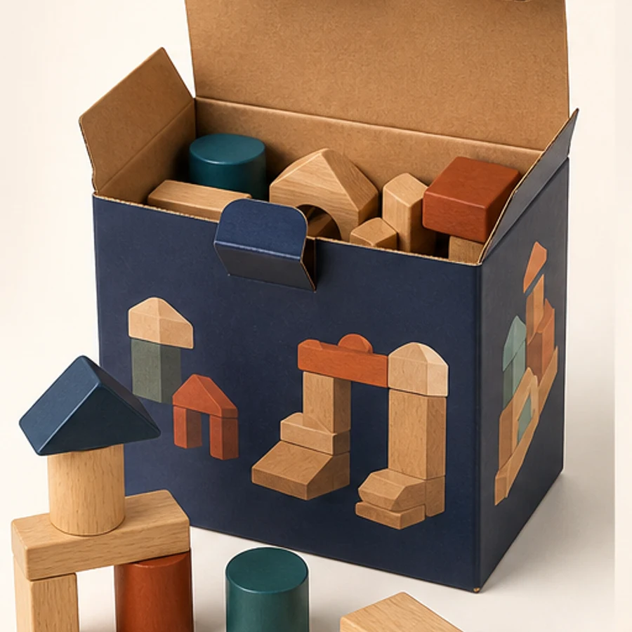 Printed toy folding carton for compact toys and collectibles