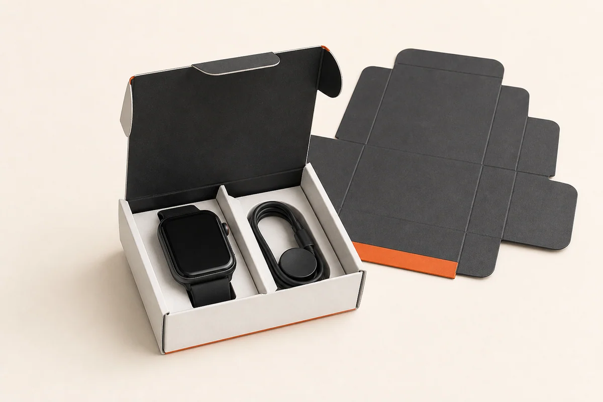 Wearable-device folding carton for compact devices and retail units