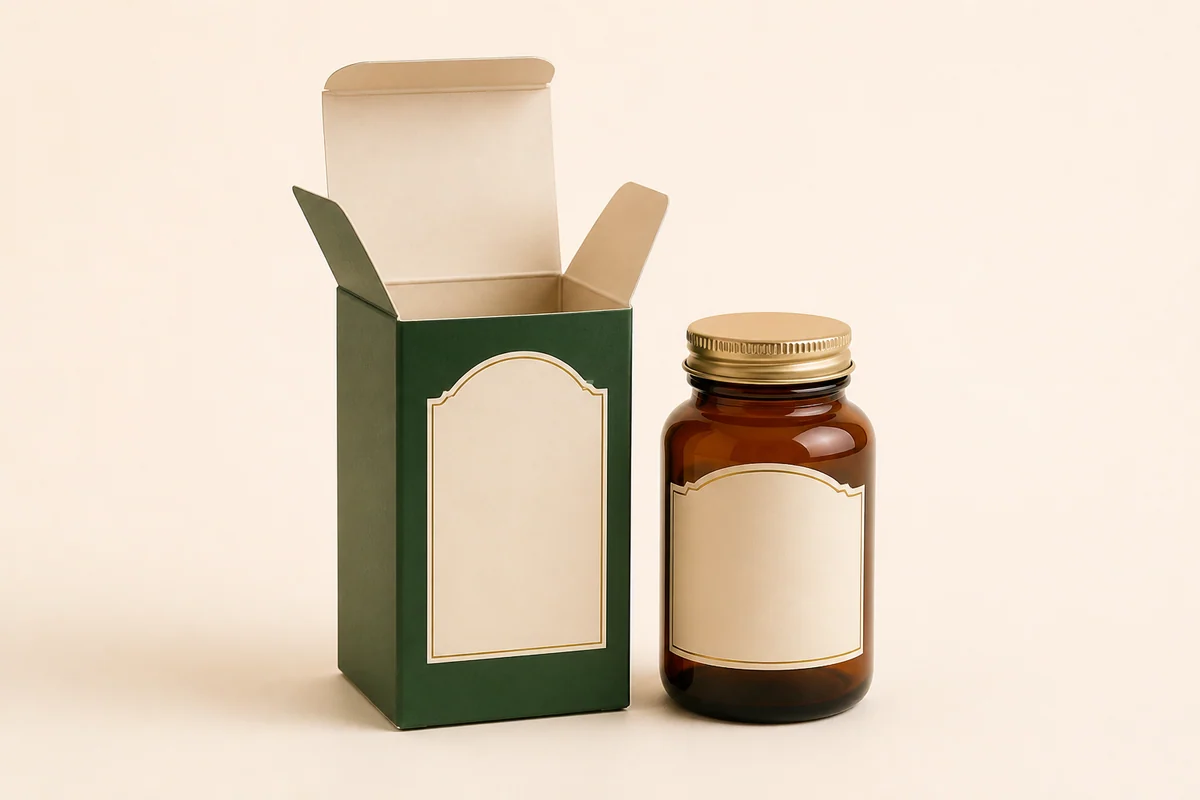 Single-bottle supplement carton for individual retail units